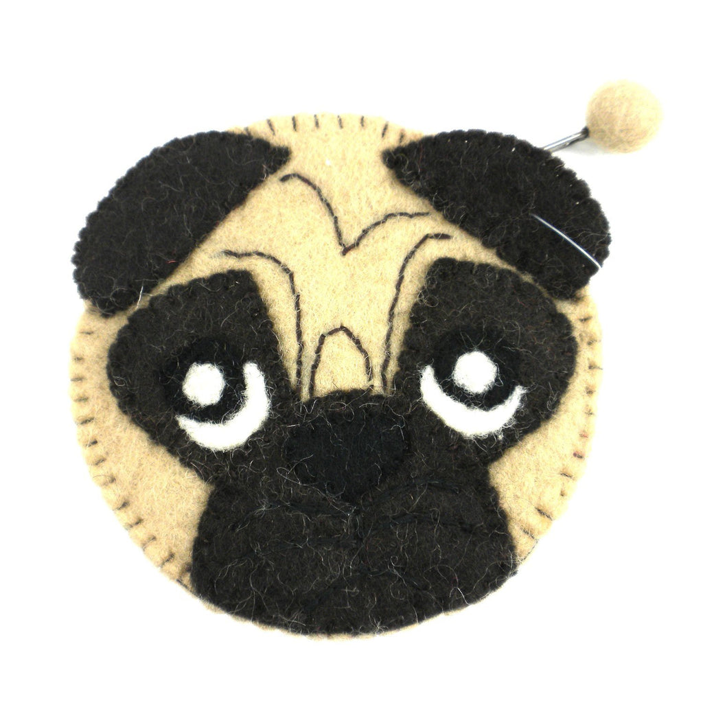 Pug Felt Clutch - Global Groove (P) - TheHomeToGo