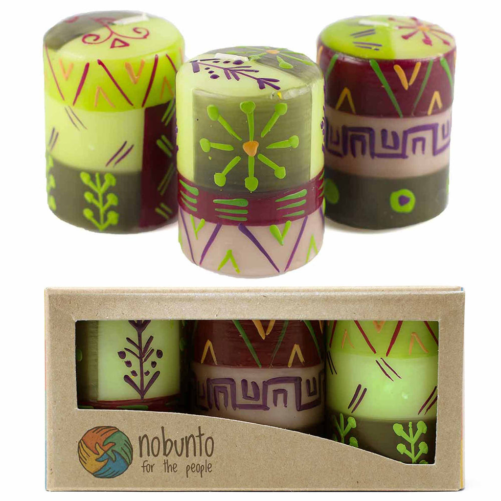 Hand Painted Candles in Kileo Design (box of three) - Nobunto - TheHomeToGo