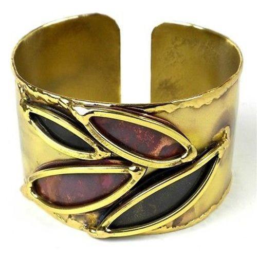 Leaves of Change Brass and Copper Cuff - Brass Images (C) - TheHomeToGo