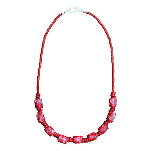 Recycled Glass Marble Necklace in Poppy - Global Mamas - TheHomeToGo