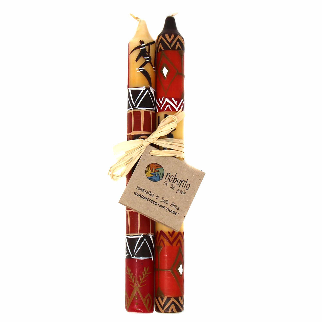 Tall Hand Painted Candles - Pair - Damisi Design - Nobunto - TheHomeToGo