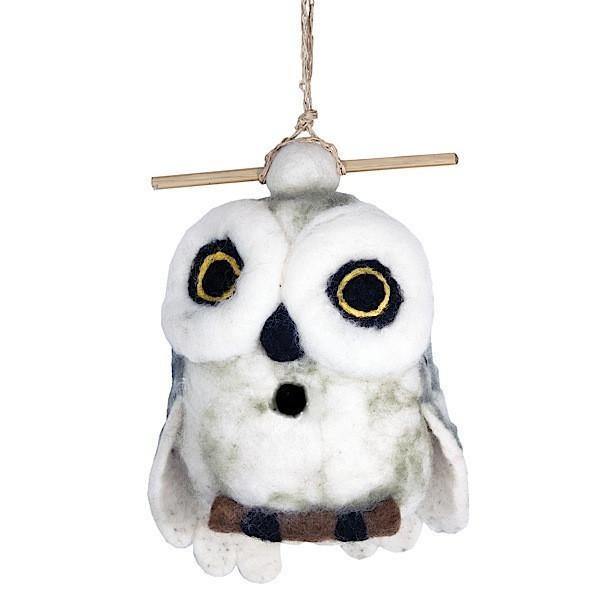 Felt Birdhouse - Snowy Owl - Wild Woolies - TheHomeToGo