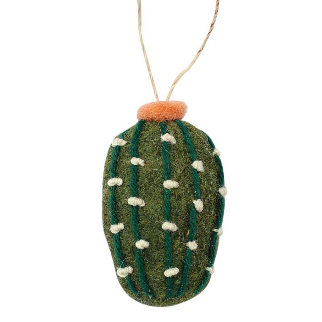 Short Cactus Felt Ornament (Olive Color) - Global Groove (H) - TheHomeToGo