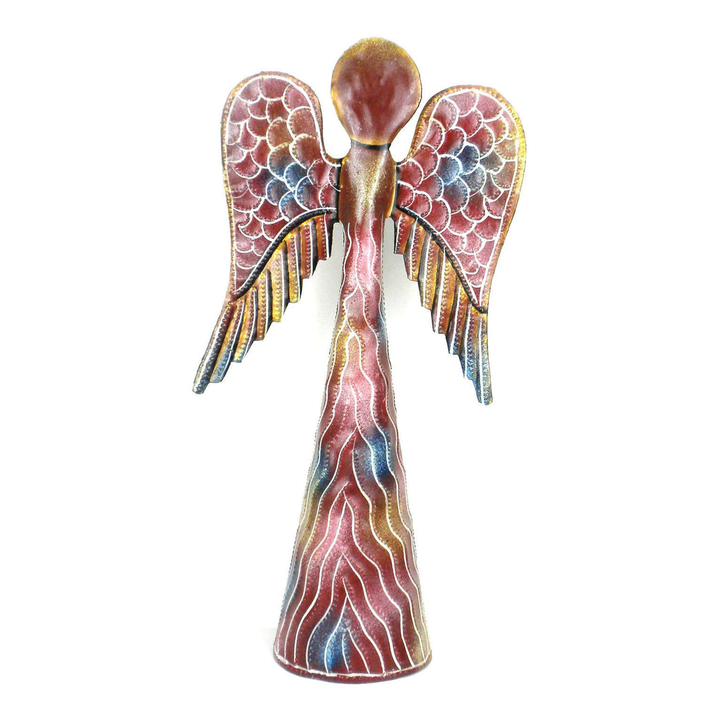 12-inch Hand Painted Metalwork Angel - Pink - Croix des Bouquets (H) - TheHomeToGo