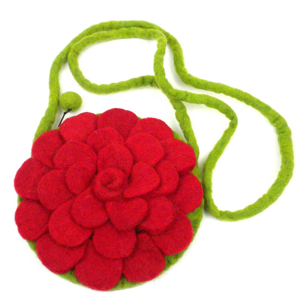 Rose Felt Purse Red - Global Groove (P) - TheHomeToGo