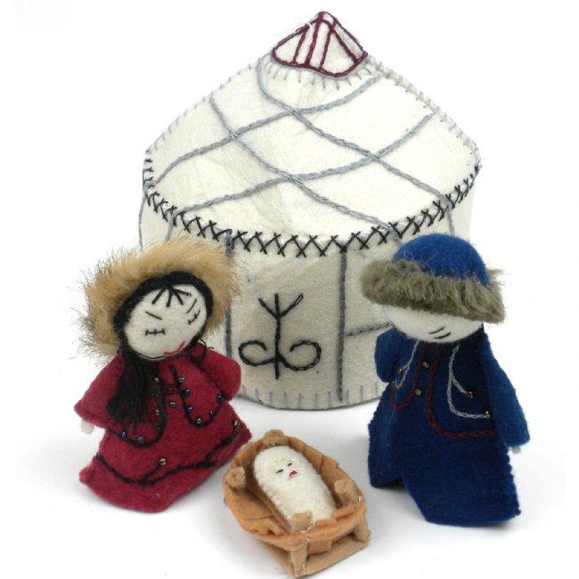 Felt Yurt Nativity White - Silk Road Bazaar (O) - TheHomeToGo