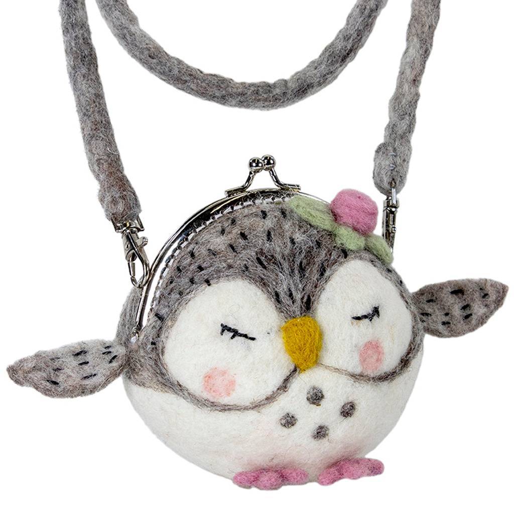 Felt Critter Purse: Olivia Owl - Wild Woolies (P) - TheHomeToGo