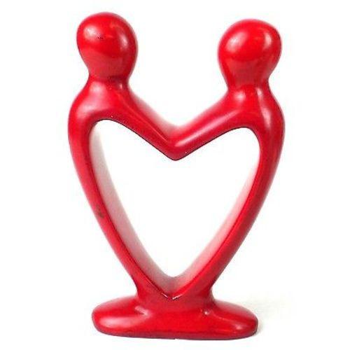 Handcrafted Soapstone Lover's Heart Sculpture in Red - Smolart - TheHomeToGo