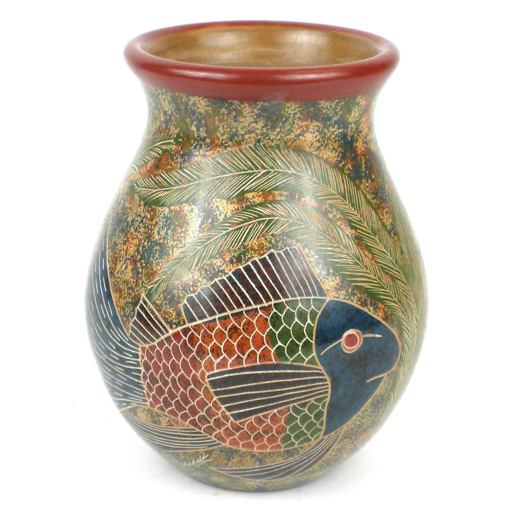 6 inch Tall Vase Fish Design - Esperanza en Accion - TheHomeToGo