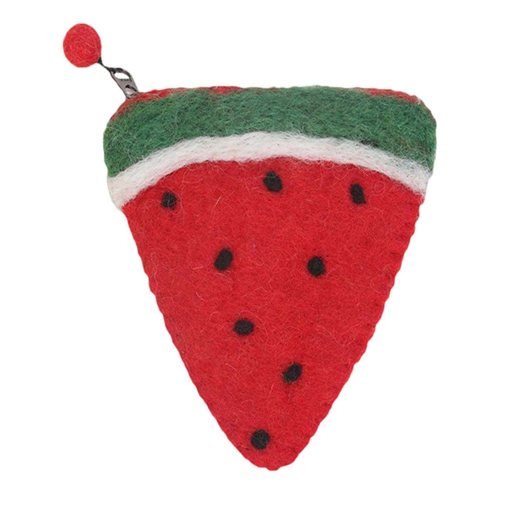 Handmade Felt Fruit Coin Purse - Watermelon - Global Groove (P) - TheHomeToGo