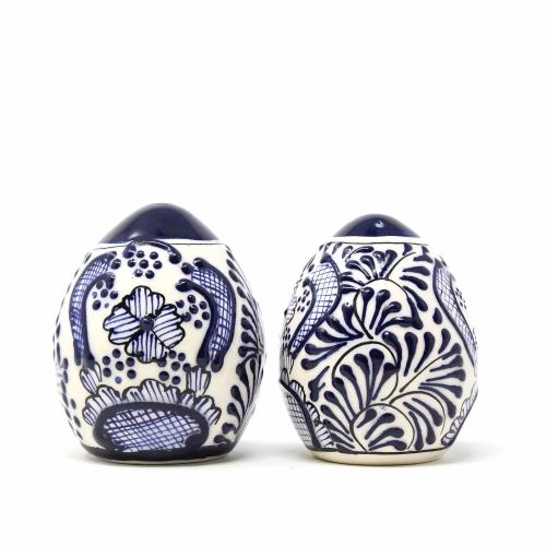 Encantada Handmade Pottery Spice Shakers, Blue Flower - TheHomeToGo