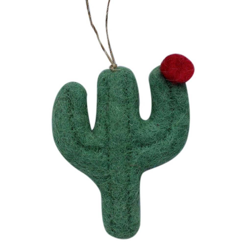 Cactus Felt Ornament in Flat Design (Green Color) - Global Groove (H) - TheHomeToGo