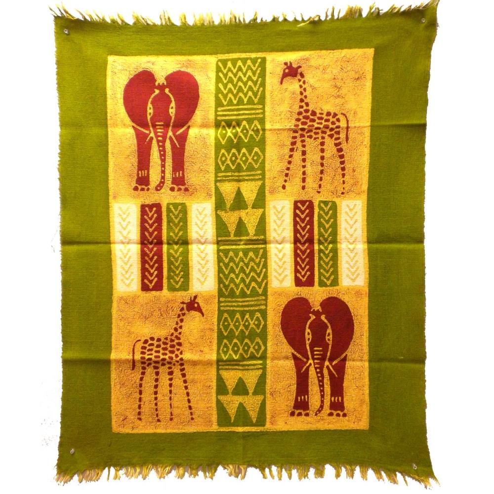 African Quad Batik in Green/Yellow/Red - Tonga Textiles - TheHomeToGo