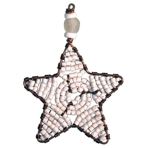 Beaded Star Ornament White - Global Mamas (H) - TheHomeToGo