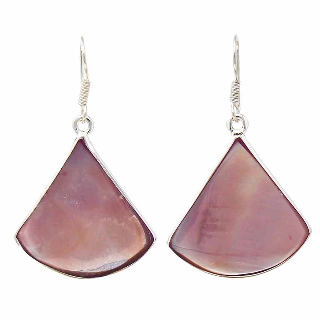 Pink Clam Shell Fan Drop Earrings - TheHomeToGo