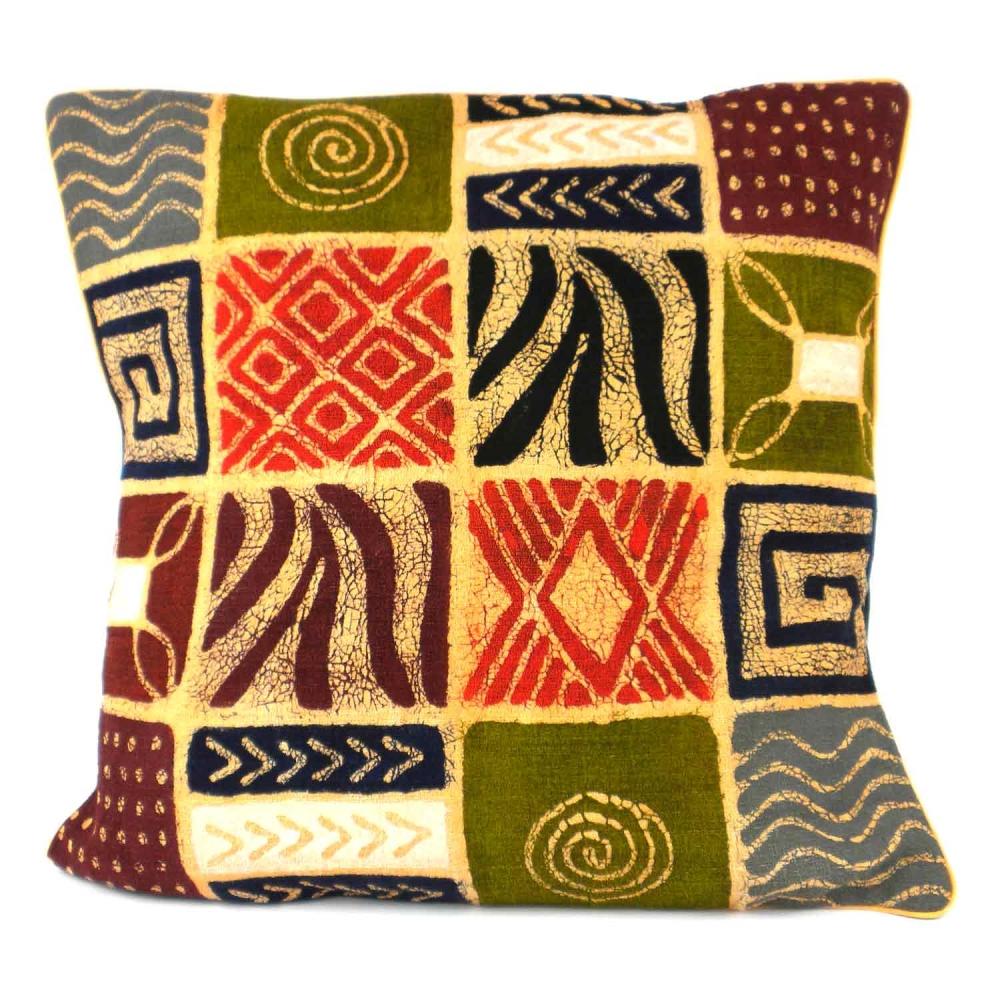 Handmade Colorful Patches Batik Cushion Cover - Tonga Textiles - TheHomeToGo