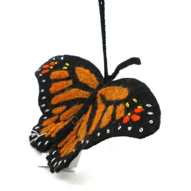 Felt Monarch Butterfly Ornament - Silk Road Bazaar (O) - TheHomeToGo