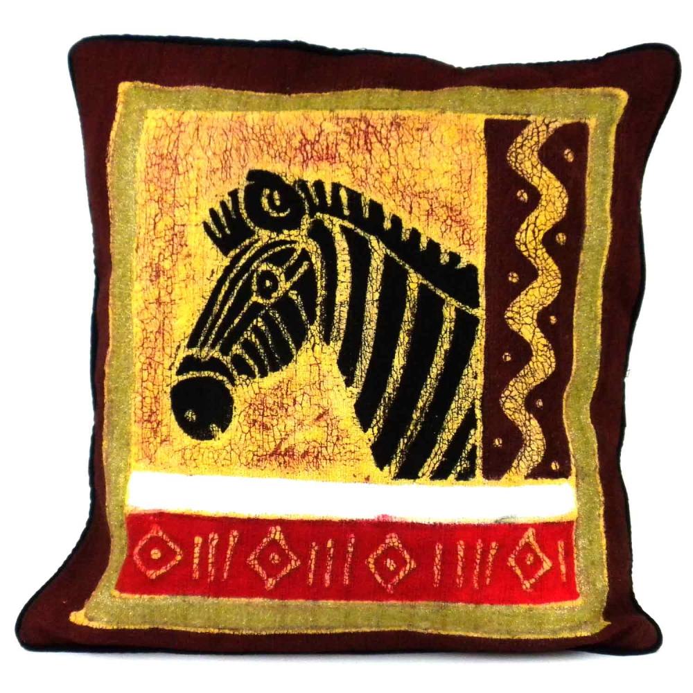 Handmade Colorful Zebra Batik Cushion Cover - Tonga Textiles - TheHomeToGo