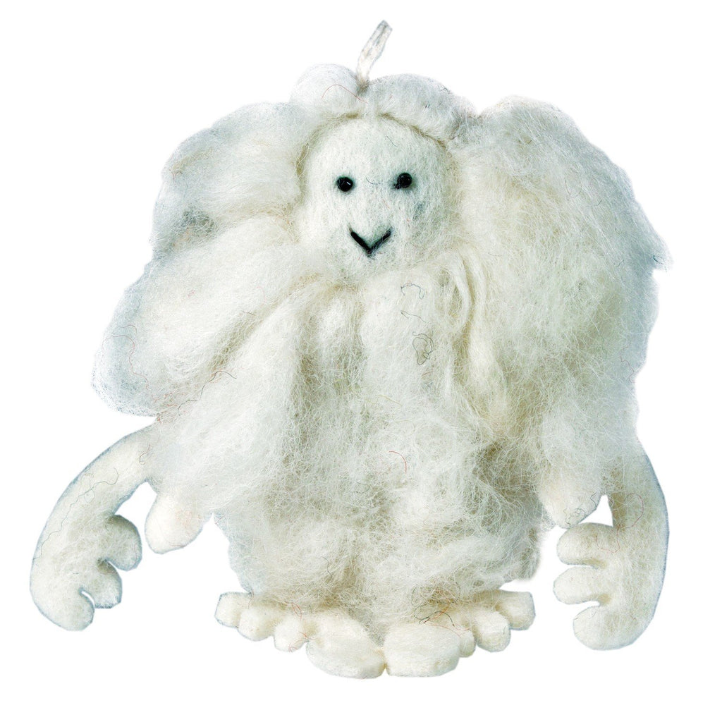 White Felt Yeti Ornament - Wild Woolies (H) - TheHomeToGo