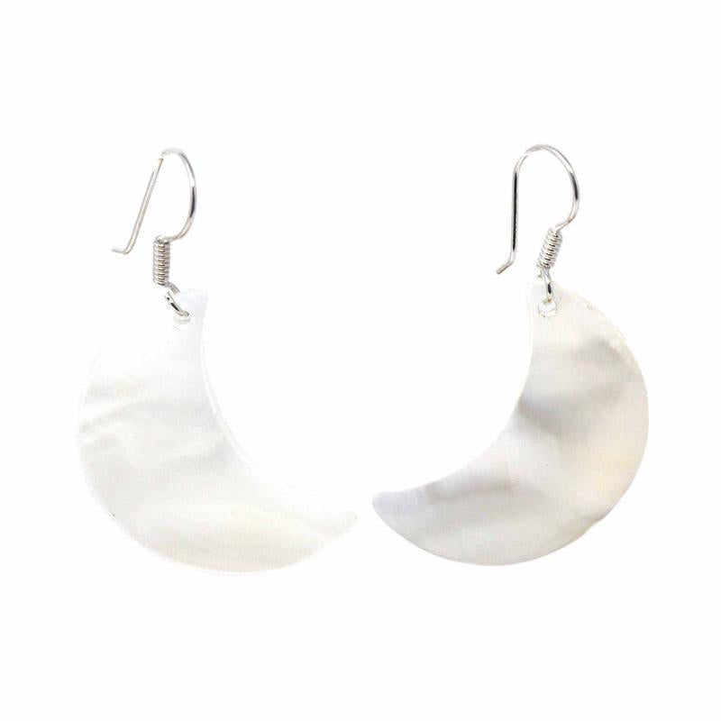 Earrings, Mother of Pearl crescent Moons - TheHomeToGo