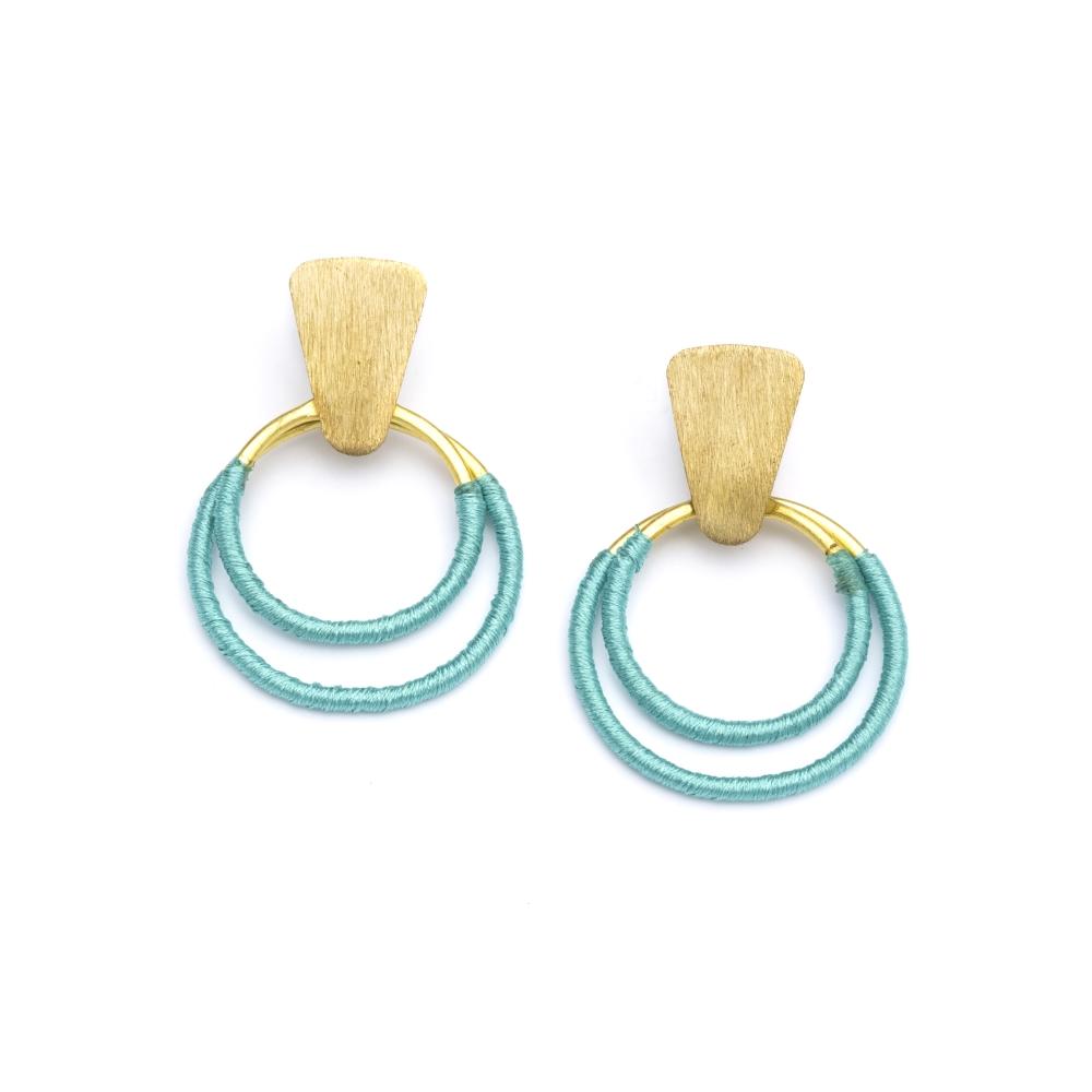 Kaia Earrings - Teal Hoops - Matr Boomie - TheHomeToGo