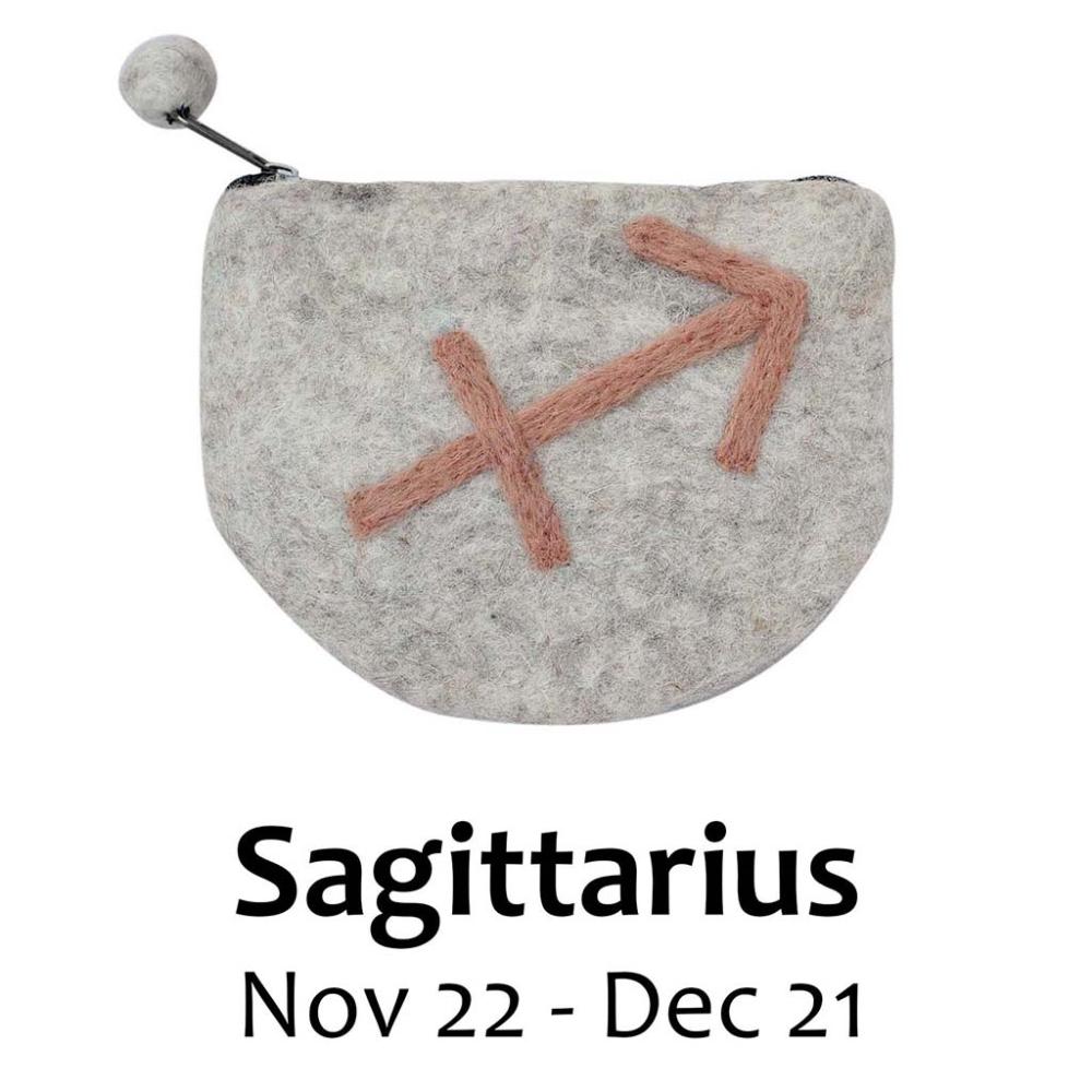 Felt Sagittarius Zodiac Coin Purse - Global Groove - TheHomeToGo