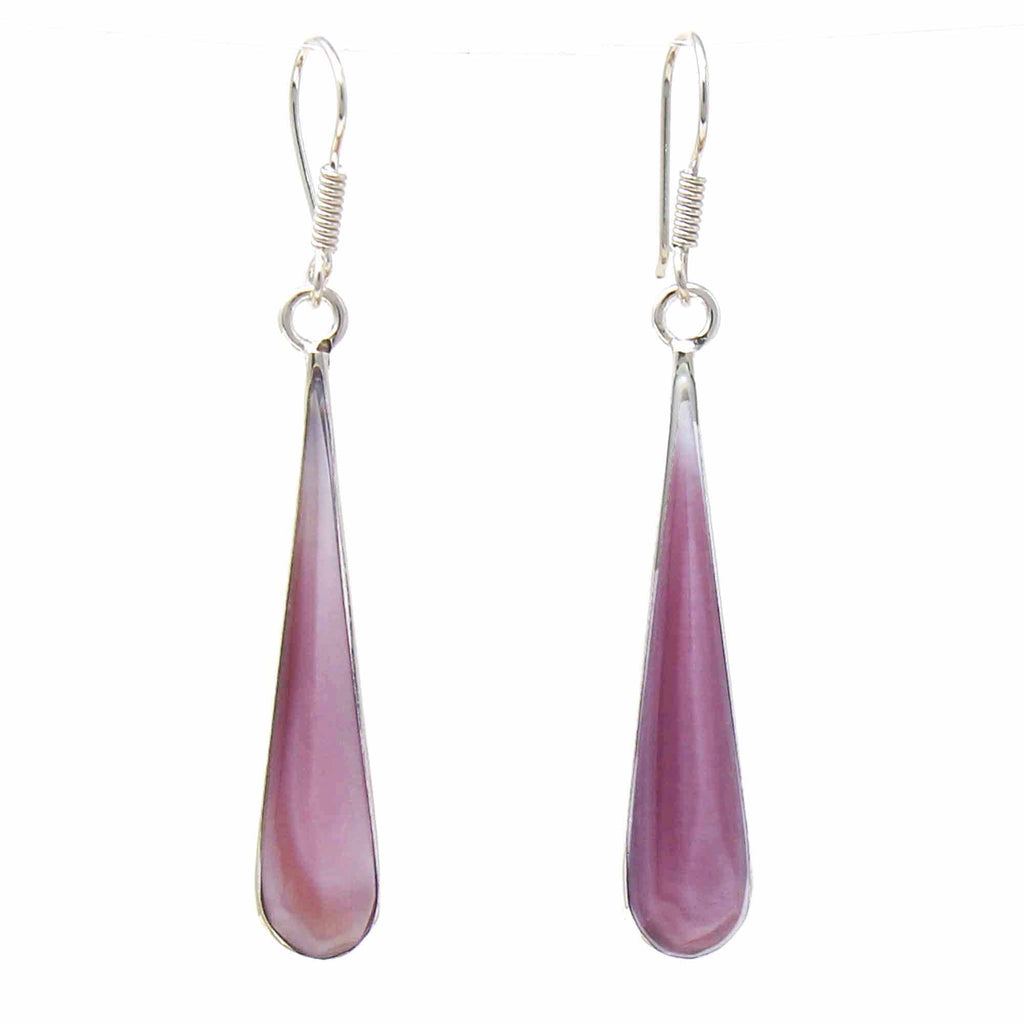 Pink Clam Shell Elongated Teardrop Earrings - TheHomeToGo