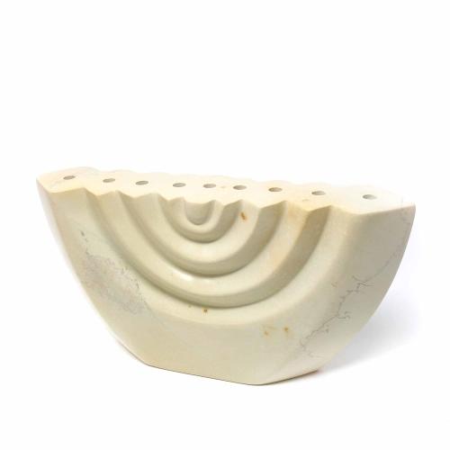 Soapstone White Menorah - Smolart - TheHomeToGo