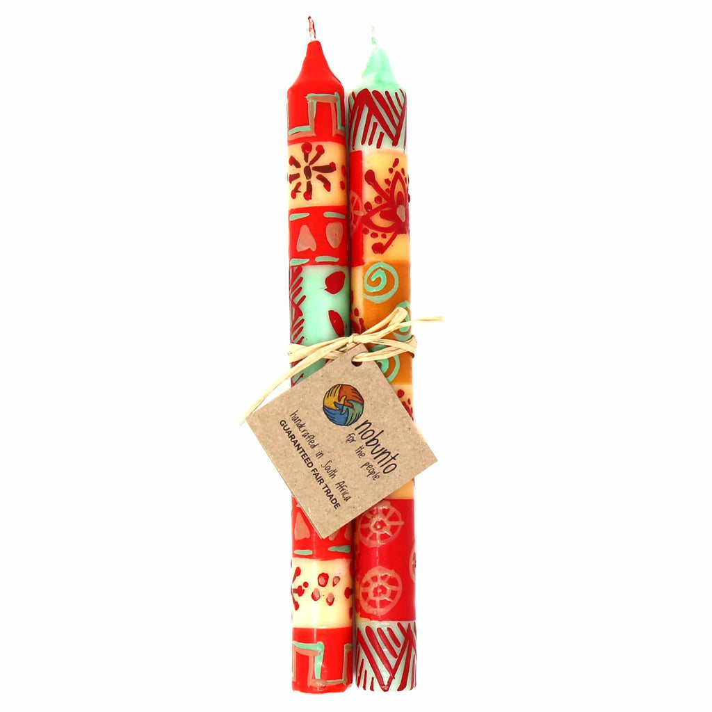 Hand Painted Candles in Owoduni Design (pair of tapers) - Nobunto - TheHomeToGo