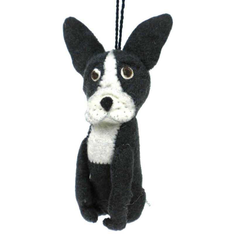 Felt Frenchie Dog Ornament - Silk Road Bazaar (O) - TheHomeToGo