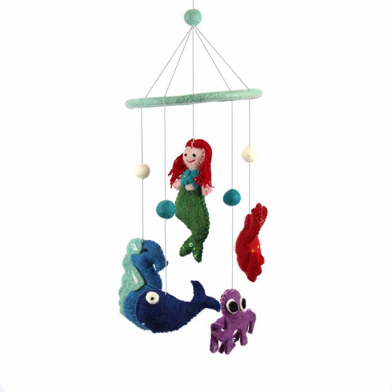 Felt Mermaid Mobile - Global Groove - TheHomeToGo