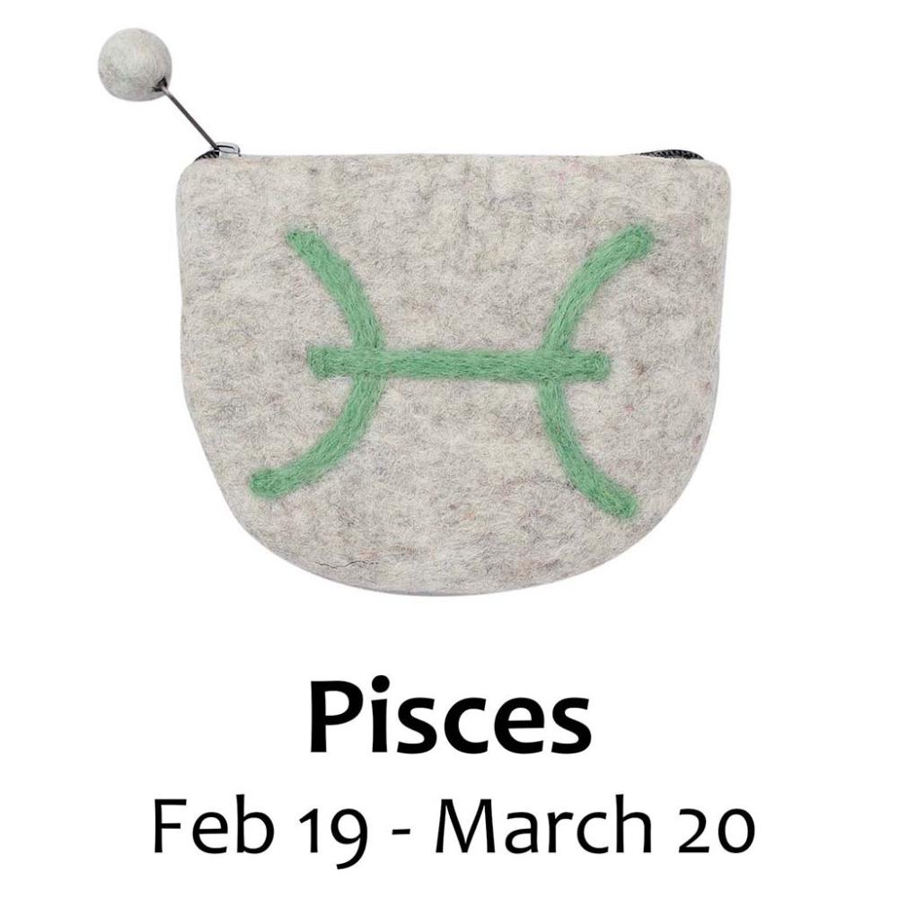 Felt Pisces Zodiac Coin Purse - Global Groove - TheHomeToGo