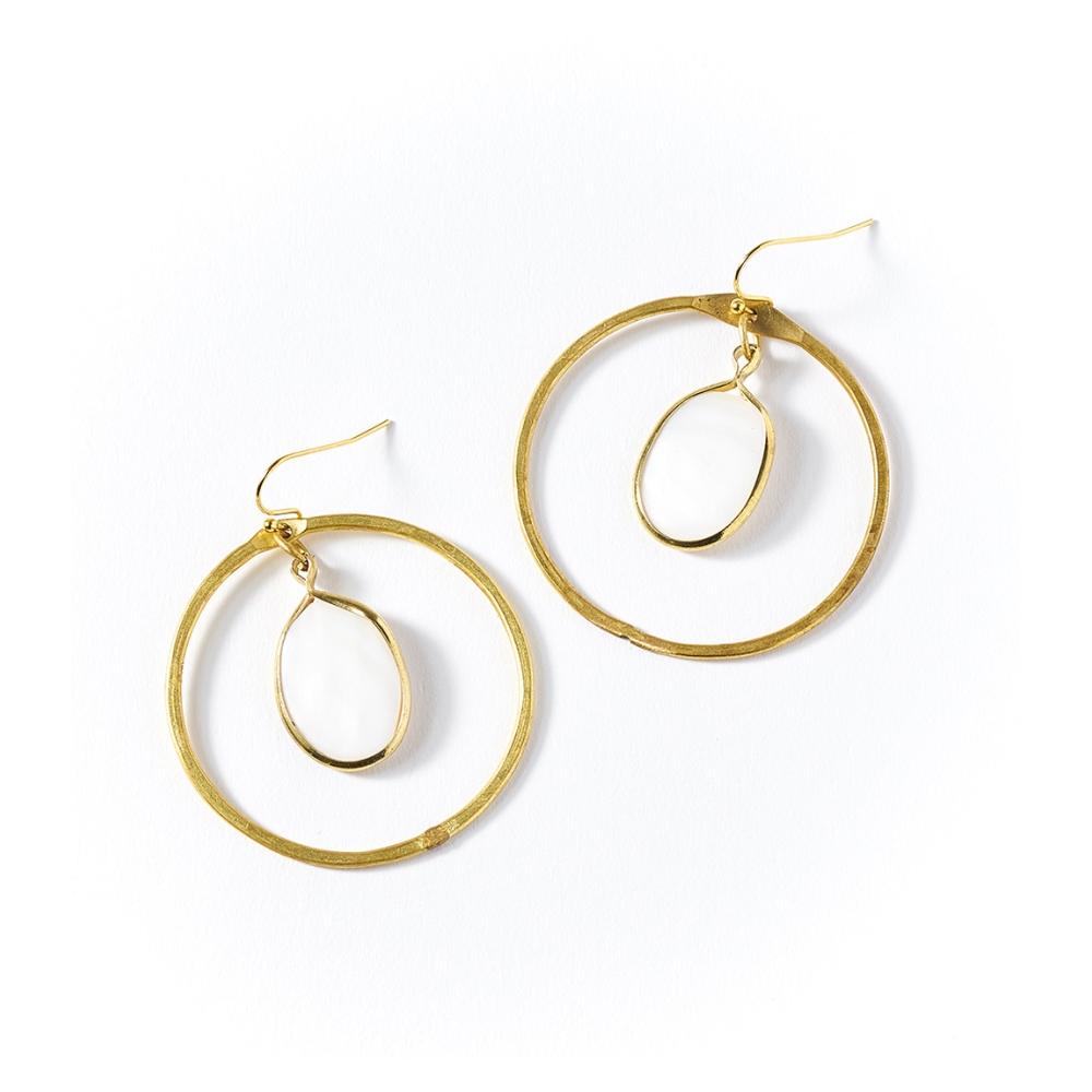 Dhavala Earrings - Pearl Hoop - Matr Boomie - TheHomeToGo