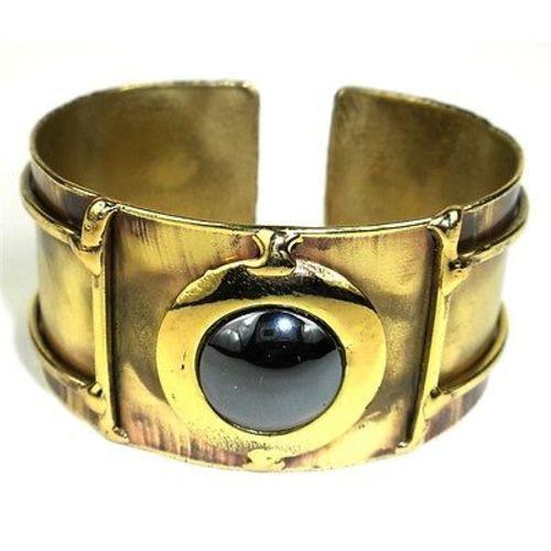 Shine On Hematite Cuff - Brass Images (C) - TheHomeToGo