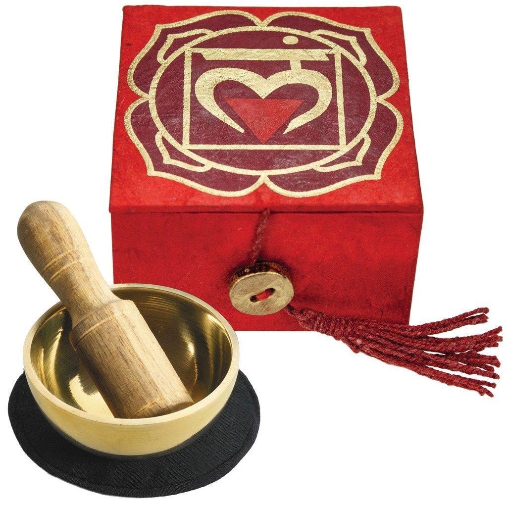 Mini Meditation Bowl Box: 2" Root Chakra - DZI (Meditation) - TheHomeToGo