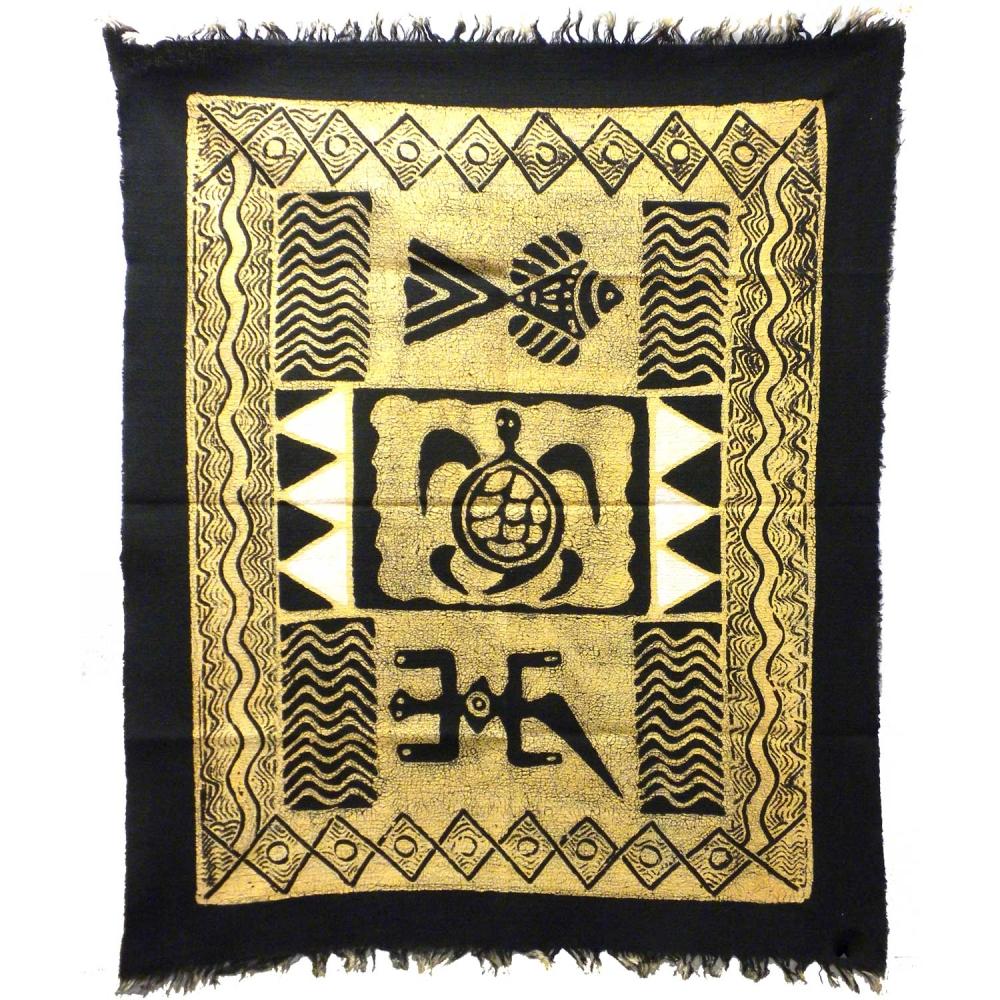 Three Creatures Batik in Black/White - Tonga Textiles - TheHomeToGo