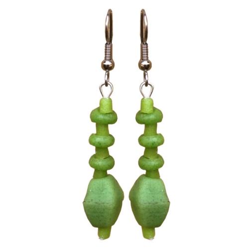 Lime Green Glass Pebbles Earrings - Global Mamas - TheHomeToGo