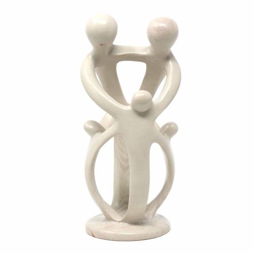 Natural Soapstone Family Sculpture - 2 Parents, 3 Children - Smolart - TheHomeToGo