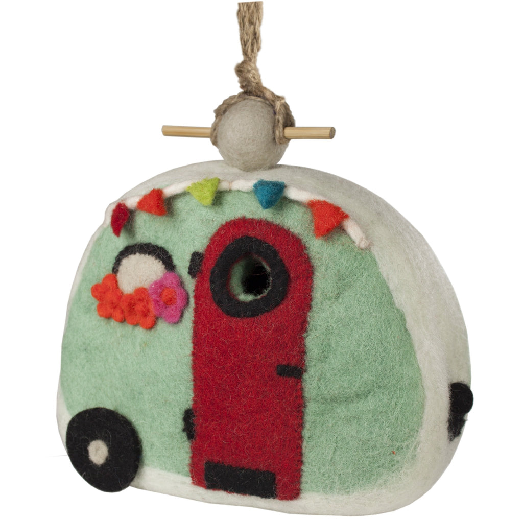 Felt Retro Camper Birdhouse - Wild Woolies - TheHomeToGo