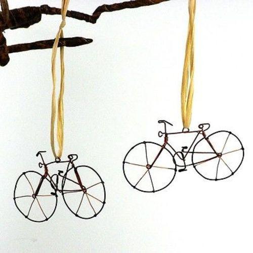 Recycled Bicycle Tree Ornament, Set of Two - TheHomeToGo