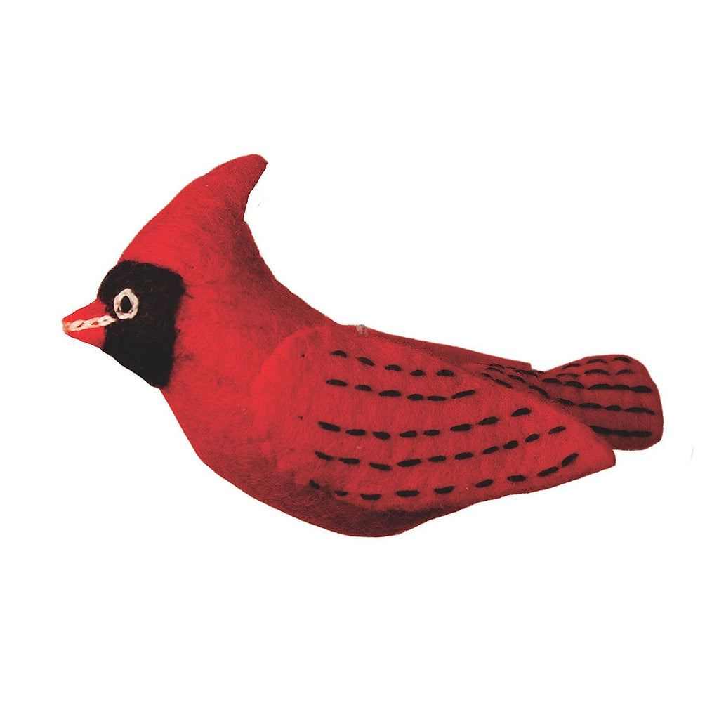 Felt Bird Garden Ornament - Cardinal - Wild Woolies (G) - TheHomeToGo