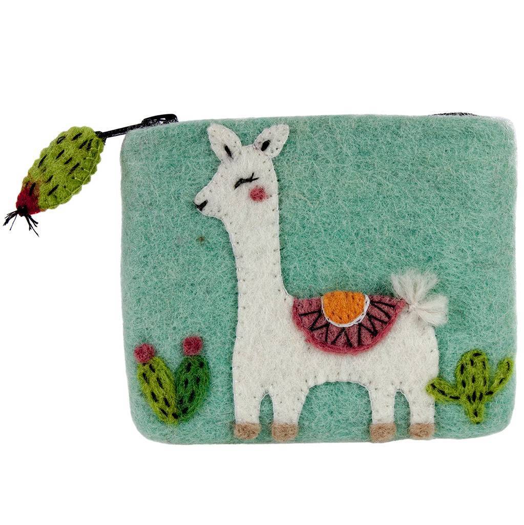 Felt Happy Llama Coin Purse - Wild Woolies (P) - TheHomeToGo