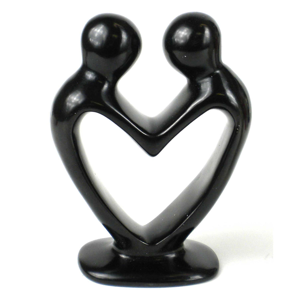 Soapstone Lovers Heart Black - 6 Inch - TheHomeToGo