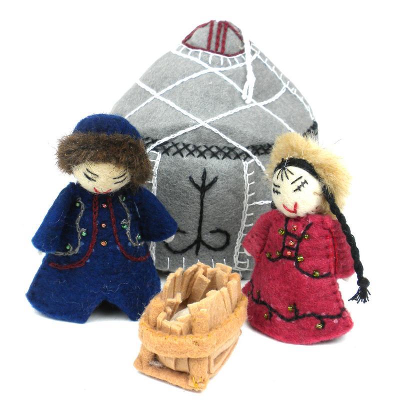 Felt Yurt Nativity - Silk Road Bazaar (O) - TheHomeToGo