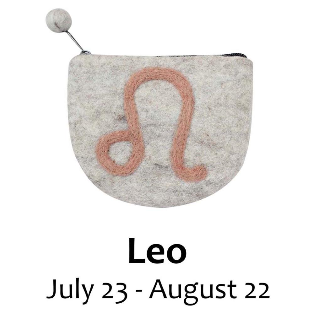 Felt Leo Zodiac Coin Purse - Global Groove - TheHomeToGo