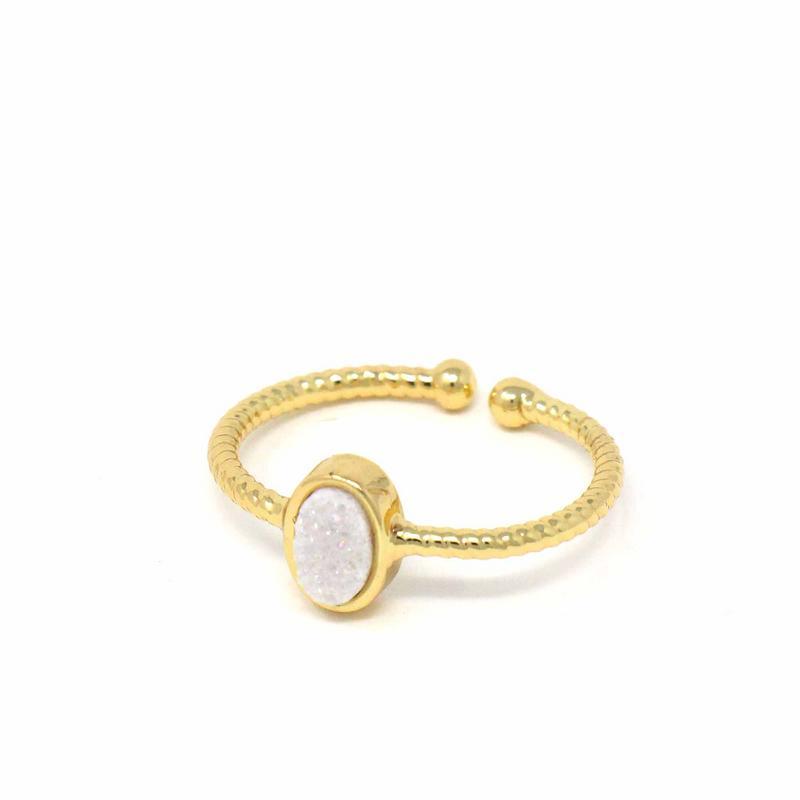 Ring: White Druzy Agate Stone - Starfish Project - TheHomeToGo