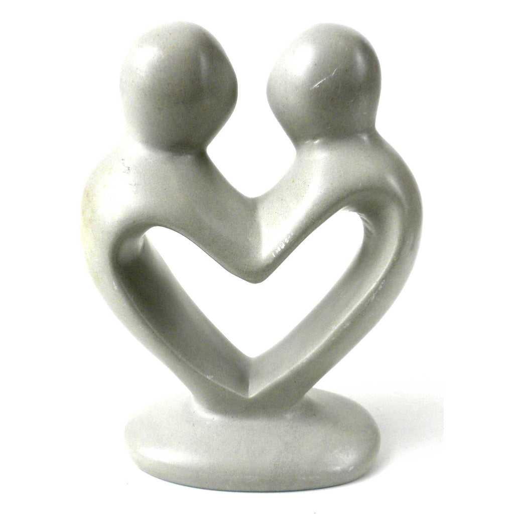 Soapstone Lovers Heart Natural - 4 Inch - TheHomeToGo