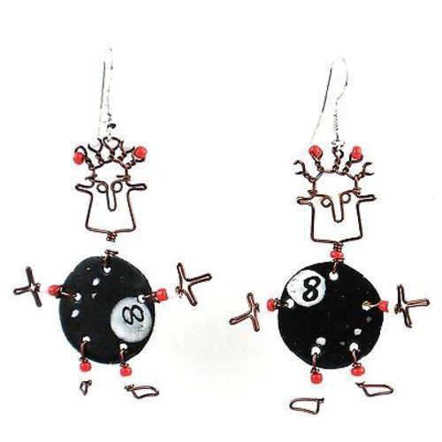 Dancing Girl Eight Ball Earrings - Creative Alternatives - TheHomeToGo