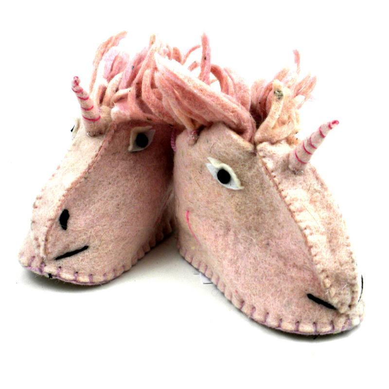 Unicorn Felt Zooties - Baby Booties - Silk Road Bazaar - TheHomeToGo