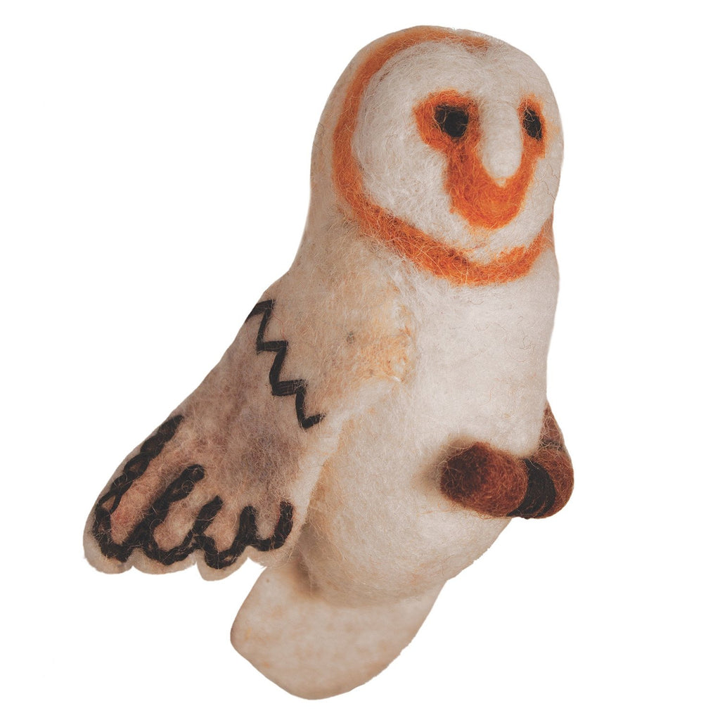 Felt Bird Garden Ornament - Barn Owl - Wild Woolies (G) - TheHomeToGo